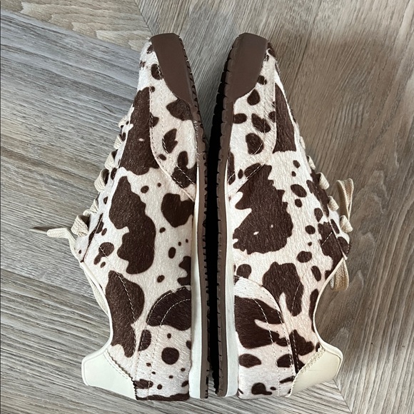 Cow Print Calf- Hair Sneakers - Picture 3 of 5